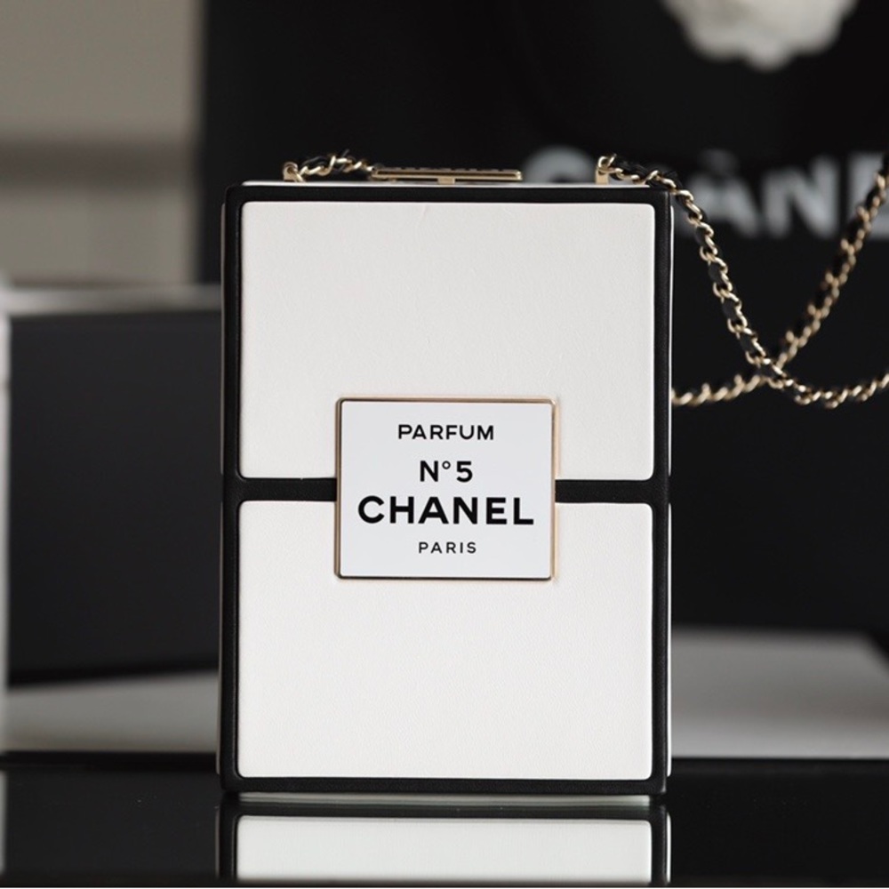 Chanel Rare No.5 Perfume Box Evening Clutch
